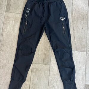 Youth Black Tech Joggers with Zip Pockets